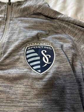 Men's Heather Gray 1/4Zip Sporting KC